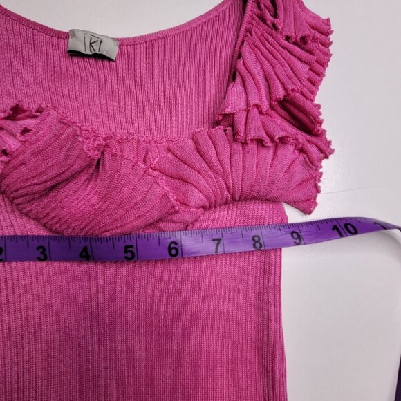 PINK sleeveless frilly knit top - Picture 5 of 9